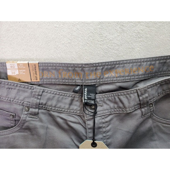 prAna Bridger Jeans‎ Men's 40 Light Gray Denim Flat Front Slim Fit Straight Leg - Picture 7 of 7